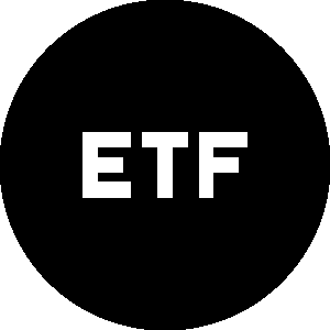Icon of circle with ETF text 