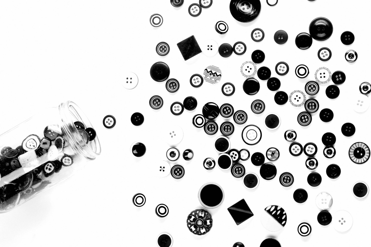 Viele verschiedene Knöpfe