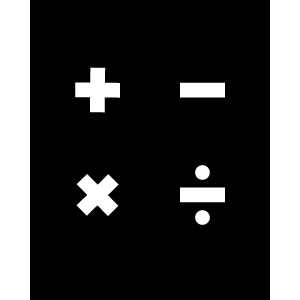 Icon of a square with equation symbols inside.