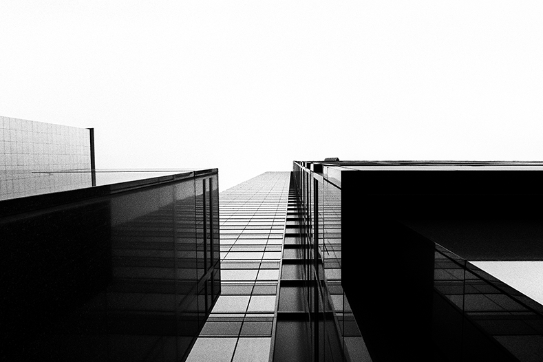 Image of glass office buildings.