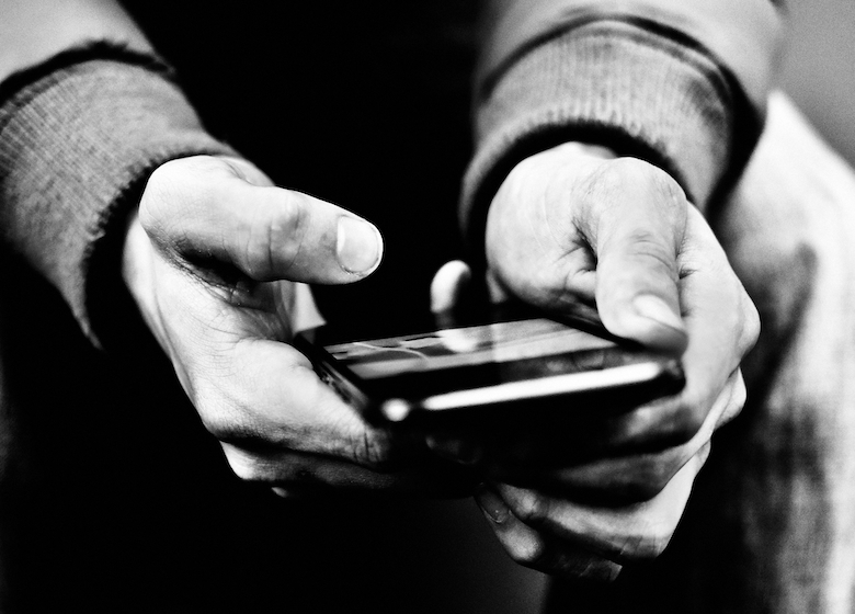 Photo of someone using a phone